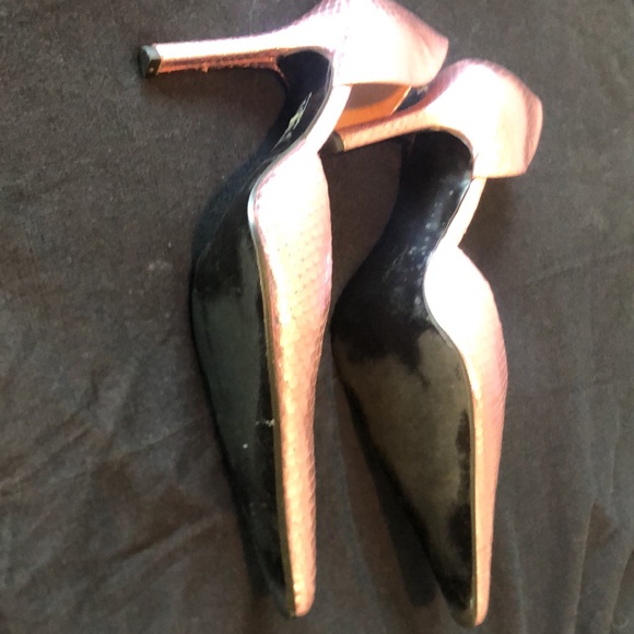 ALDO D'orsay Pump Snake Embossed Pink Metallic 37 - Picture 5 of 6